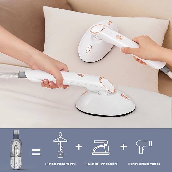 Steamer for Clothes 1500W Large Soleplate Clothes Steamer Iron Detachable 400ml Water Tank Garment Steamer Professional Steam Iron 20s Rapid Heat Up Fabric Wrinkles Remover and Auto-Off
