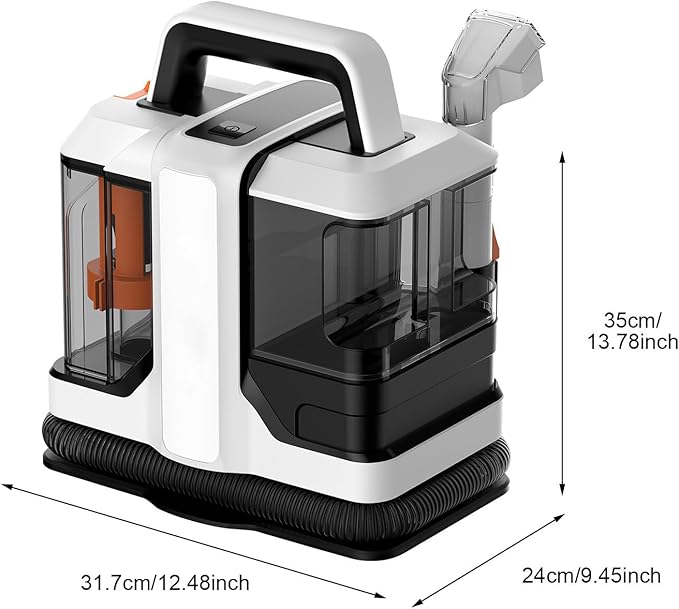 Carpet Cleaner Handheld Sofa Carpet Cleaner Wash Spot Cleaner with 2 Brush Head 15KPA Deep Cleaning for Stain Car Upholstery Sofa