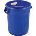Global Industrial Commercial Round Trash Can 20 Gallon Capacity Plastic Garbage Can Indoor and Outdoor Utility Trash Can Blue 19 W x 22-1/2H No Lid