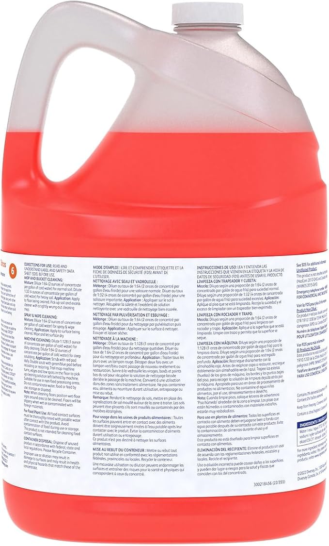Diversey 903904 Stride Citrus Neutral Cleaner Commercial Floor Cleaner Citrus Scent Concentrate 1-Gallon