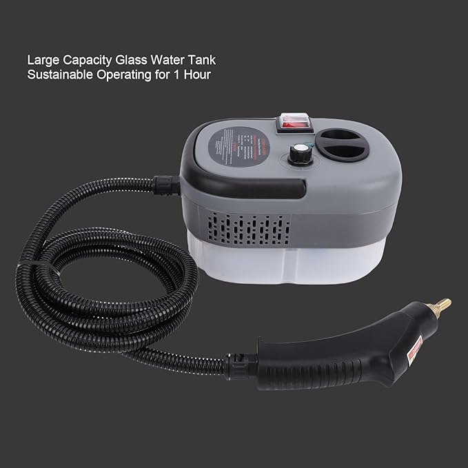 AYNEFY Handheld Pressurized Steam Cleaner Portable Car Steamer with Brush Heads 2500W Handheld High Temp Portable Machine For Home Use Kitchen Grease Car Detailing (US Plug 110V)
