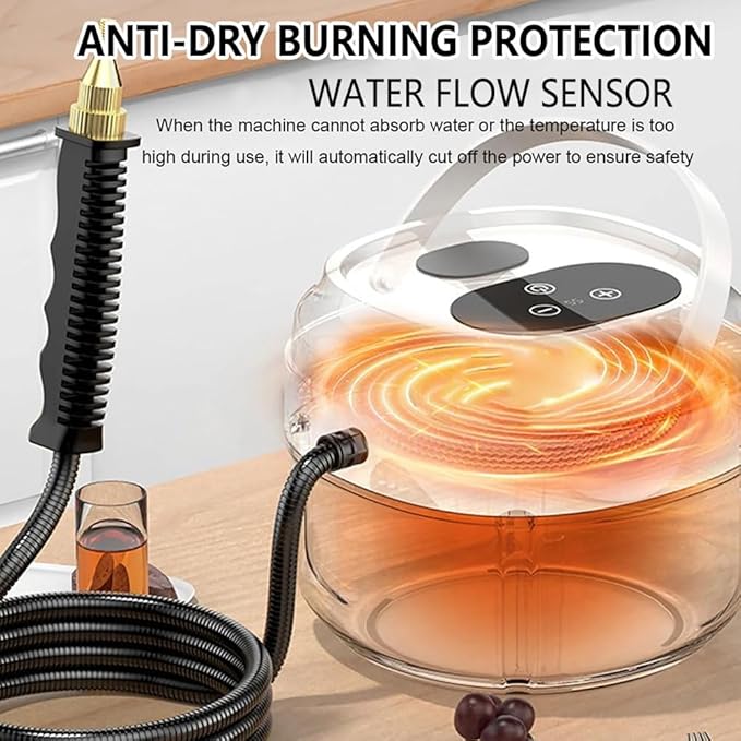 1500ML Steam Cleaner 1500W Steam Cleaner Handheld with Dry-Boil Protection 105℃/221℉ 15S Fast Heating for Windows Kitchen Floor White