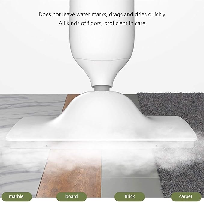 Cordless Electric Steam Mop - Multifunctional High-Temperature Cleaner with Scrubbing Power &amp 2 Replaceable Microfiber Pads - Ideal for Efficient Home Cleaning - White