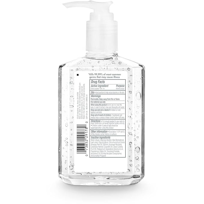 PURELL Advanced Hand Sanitizer Naturals with Plant Based Alcohol Citrus Scent 8 fl oz Pump Bottle (Pack of 4) - 9626-06-ECDECO