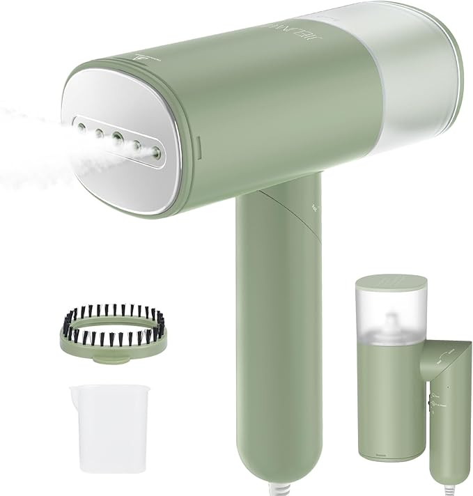 Handheld Steamer for Clothes 1200W Foldable Travel Steamer 20 Sec Preheat Garments Wrinkle Remover 120V Portable Hand Iron with 150ml Water Tank Clothes Steamer for Home Travel-Green