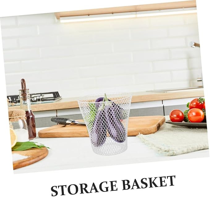 PRETYZOOM 4pcs Sturdy Iron Weave Waste Basket Storage Basket for Organizing Plant Pot Office Bedroom Airflow Mesh
