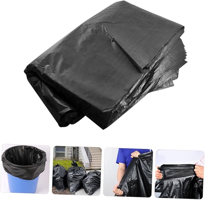 50pcs Heavy Duty Large Trash Bags 80x100cm Contractor Garbage Bags for Outdoor Commercial and Office Use Black Extra Large 100l Bin Liners for Yard and Property Cleanup