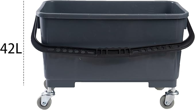 Matthew Cleaning Microfiber Finish Bucket with SievePress Wring Mop Bucket for Microfiber Flat Mops Mop Bucket with Non-Marking Casters Wheels Gary