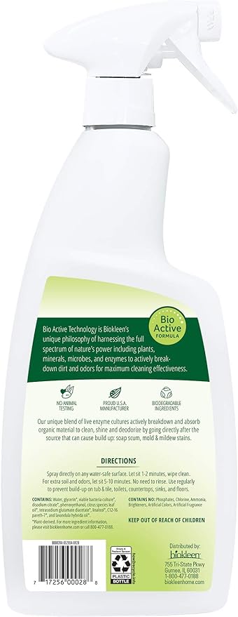 Biokleen Bac-Out Natural Bathroom Cleaner - 2 Pack - Enzyme Professional Strength Enzymatic Cleaner for Bathroom Eco-Friendly Plant-Based No Artificial Fragrance - Packaging May Vary