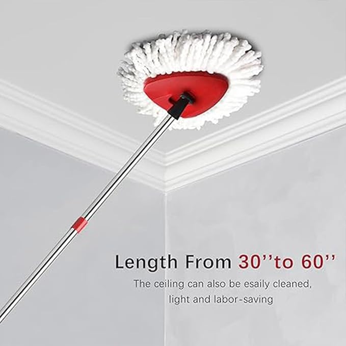 Microfiber Spin Mop Replace Head Mops Base Handle Compatible with O Cedar EasyWring 1-Tank Spin Mop Refills (New White-Centre 40% More (1-Tank System))