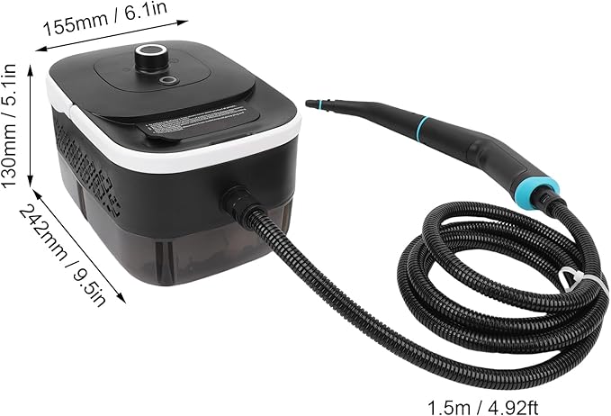 Pssopp Handheld Pressurized Steam Cleaner 6 Levels Adjustable 4 Bar Powerful Home Use Steamer with 6.56ft Hose for Kitchen Floor Bathroom (US Plug 110V)