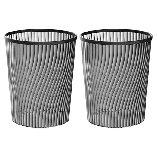 Alipis 2pcs Garbage Can Modern Wastebasket for Home Office Bedroom Bathroom Space-Saving Trash Bin for Daily Waste Disposal