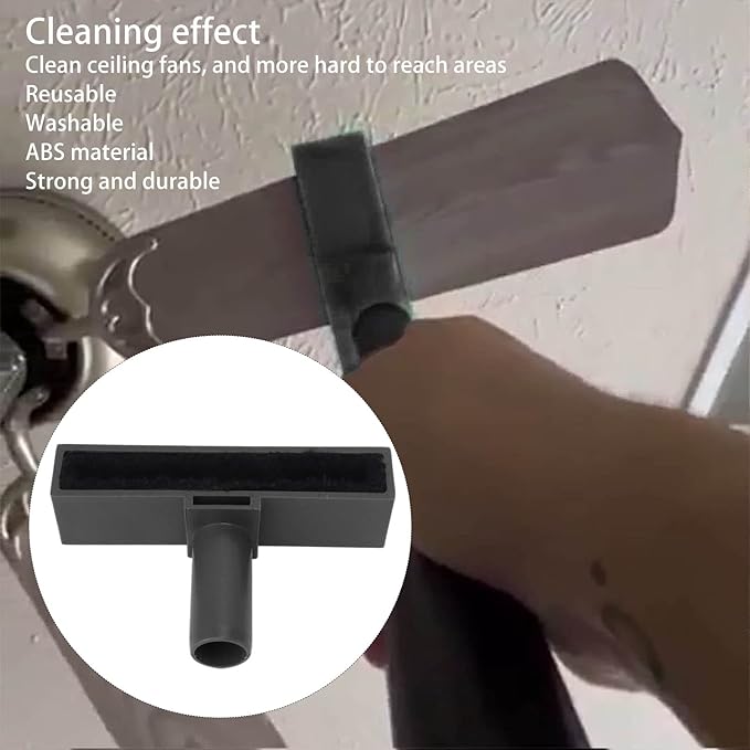 TOPINCN Washable Fan Duster for Ceiling Fan Reusable Microfiber Ceiling Fan Blade Cleaner Brush Dusting Fan Tool for Home (Black)