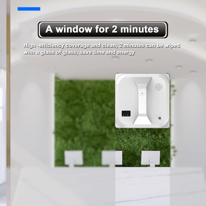 High Rise Windows Ceilings Tiles Automatic Window Cleaner Robot - Cordless Electric Window Wiper Smart Remote Control Glass Window Cleaning Equipment for Indoor Outdoor Use