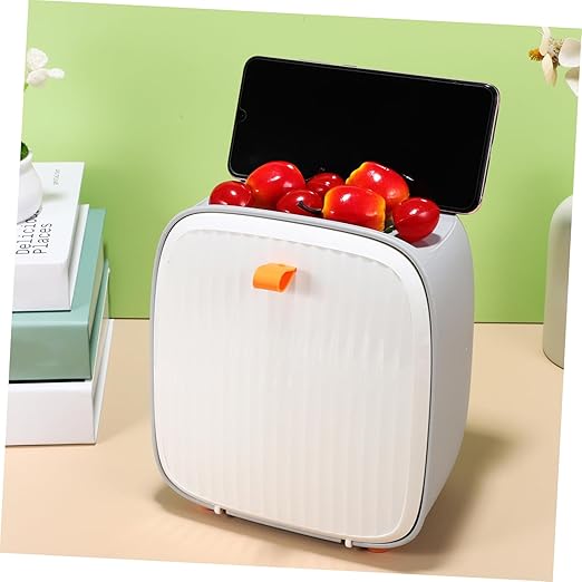 Luxshiny Compact Mini Desktop Trash Can Space-Saving Waste Basket for Vanity Office Use Removable Hidden Basket Design for Spaces and Tabletops