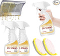 Heavy-Duty Kitchen Degreaser Foam Cleaner Powerful Kitchen Degreaser Spray &amp Dual Side Scrub Sponge Set Grease Remover for Stove Range Hood (2 Standard)