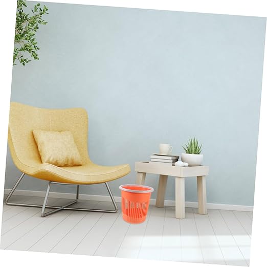 Ciieeo 2pcs Plastic Round Wastebasket Kitchen Trash Can Litter Trash Bin Under Sink Garbage Can Office Basket