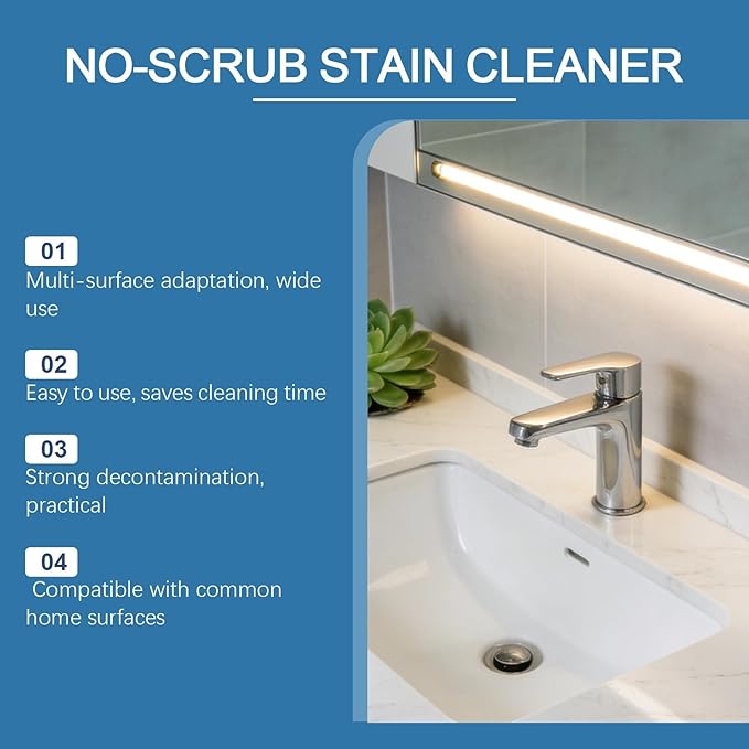 Multipurpose Cleaner Gel - Effective Stain Remover For Bathroom Kitchen Tiles Includes Scrub Brush(1set)