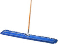 Commercial Floor Sweeper 48 in. Reusable Mop Head Wooden Handle Industrial Dry Mop for Hardwood Floors Blue
