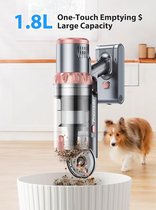 Vacuum Cleaners 45KPa Powerful Suction Cordless Vacuum Cleaner with LED Touch Display 60mins Runtime Lightweight Stick VacuumsHandheld Vacuums for Home Pet Hair