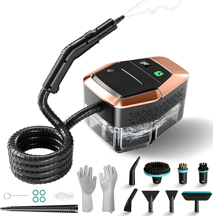 Steam Cleaner for Home &amp Car 3-Level Adjustable Steamer for Cleaning with Temp Display15s Fast Heat1.8L Large Tank 4Bar Powerful Steam for GroutGreaseTileCouchToilet Car DetailingWindows
