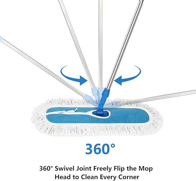 36 Commercial Dust Mop MEIBEI Dust Floor Mop with Cotton mop Head Dust Mop for Hardwood Floors with Long Handle Industrial Dust Mop for Factory Shopping Mall Garage Company Hotel (36*5 inch)