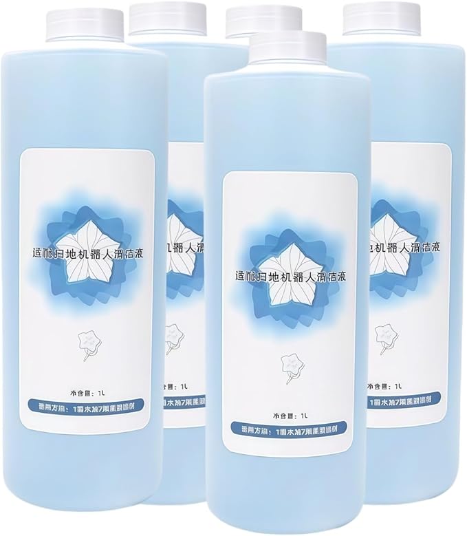 1L Large Capacity Vacuum Cleaner Floor Cleaning Solution Compatible With ECOVACS Deebot N9＋T10 OMNI/T10 TURBO/X1 OMNI/X1 TURBO Quick Floor Cleaning Solution(1L 5pcs)