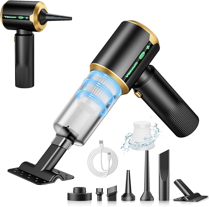 Car Handheld Vacuum Cordless: Car Vacuum Cleaner with 16000Pa Ultra-Strong Suction Brushless Motor &amp HEPA Filter - Lightweight Design for Driver and Office Worker - Off Black