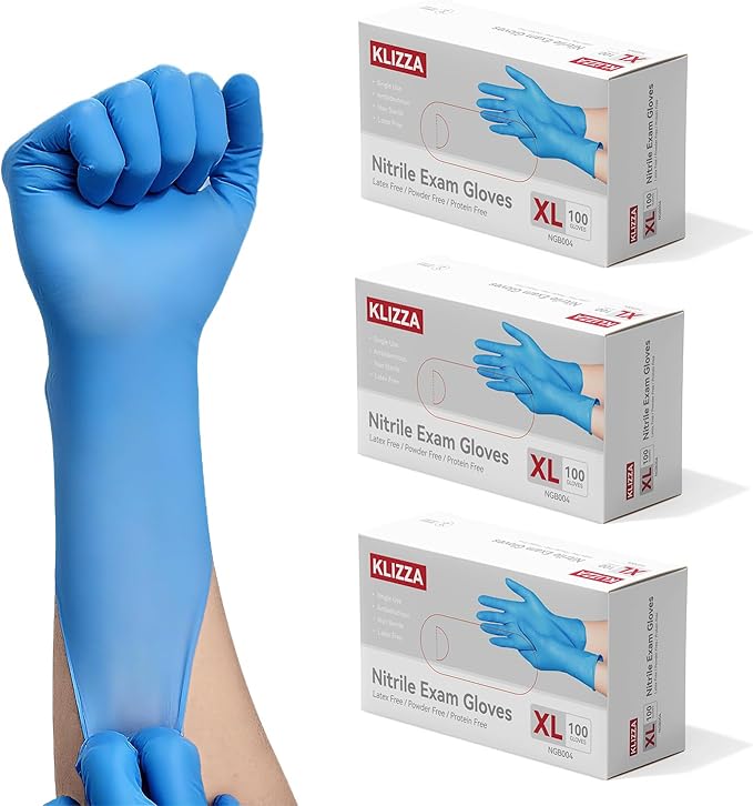 Blue Nitrile Gloves Disposable Latex &amp Powder Free Safe Gloves for Food Cooking Kitchen Cleaning Healthcare Salons