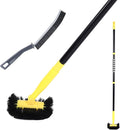 Grout Cleaning Brush with Long Handle - Hard Bristle Hand Held Grout Cleaner Brush for Tile Grout Shower Cupboard Corner Cleaning