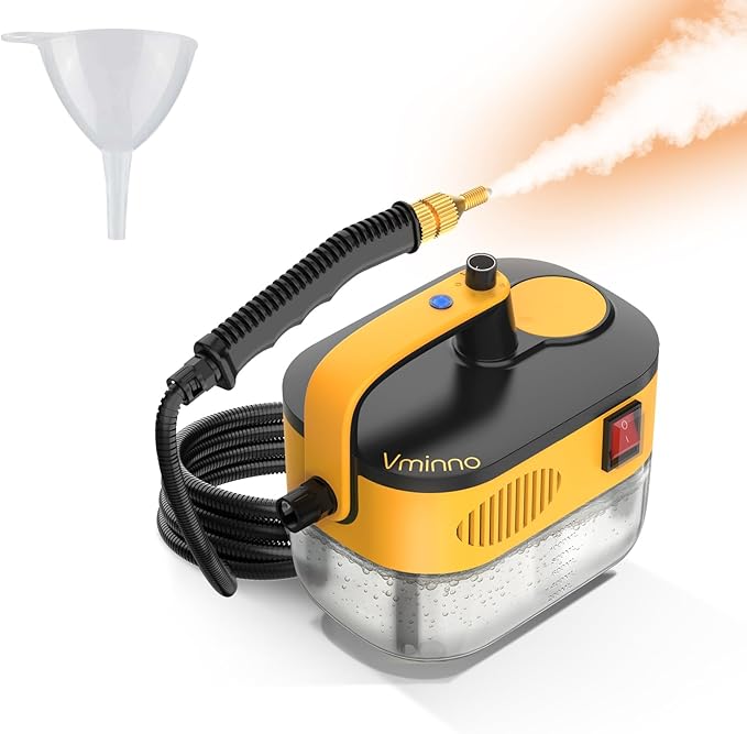 Heavy Duty Steam Cleaner for Home 15s Fast Heating &amp 1.2L Tank Steam Cleaner with 11-Piece Accessories 6-Level Adjustable Steamer for Cleaning Grout Tile Steamer for Car and Refill Funnel Bund