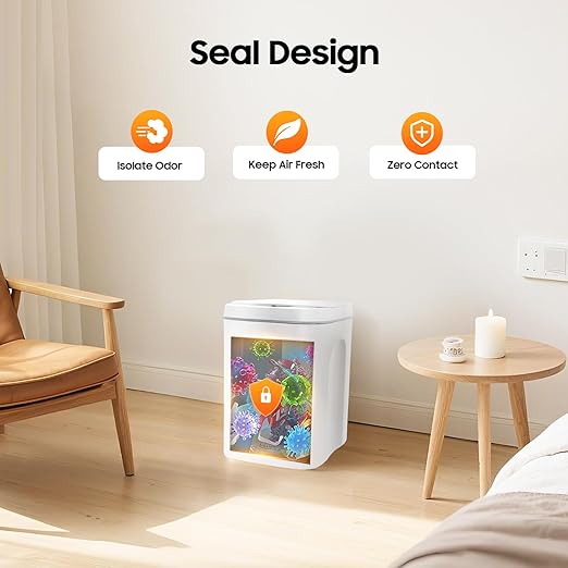 4Gal/16L Intelligent Sensor Trash Can Waste Bin Sensor Trash Can Automatic Wastebasket for Home Office Apartment Kitchen Hotel