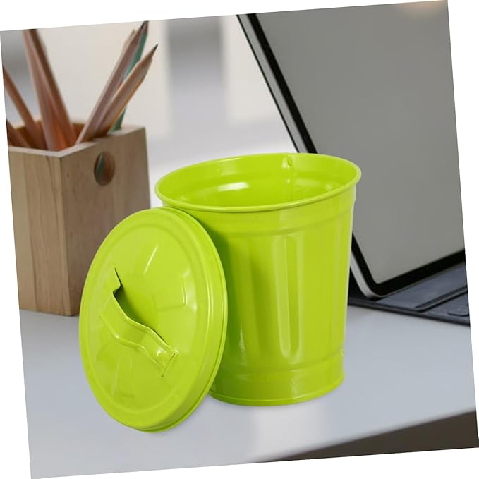 4Pcs Decorative Trash Can with Lid Cute Small Garbage Bins for Desk Bedroom and Living Room Convenient Rubbish Bins and Stylish Wastebasket and