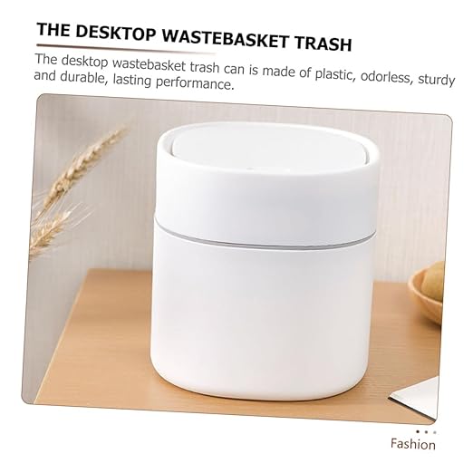 Mobestech 2Pcs Small Desktop Trash Can with Lid Wear Resistant Plastic Wastebasket for Kitchen Living Room Bedroom and Office Compact Garbage Can for Easy Disposal and Space Saving