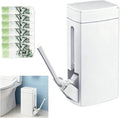 Bathroom Trash Can with ToiletSlim Bathroom Trash CanToilet Brush and Holder Set4.5 Liter / 1.2 Gallon Press Type Odor Proof rv Trash canfor Bathrooms RVs Small Spaces