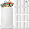 Windyun 40 Pieces Heavy Duty Contractor Bags Bulk 40 Gallon Woven Polypropylene Contractor Garbage Bags White Polypropylene Trash Bag for Construction Demolition Home Renovation Supplies