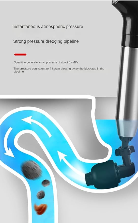 Generic Toilet Pressure Remover High Pressure Toilet Unblock Shot Toilet Pipe High Pressure Air Drain Clog Remover Plumbing Tool Applicable To Clogged Pipe (blue)