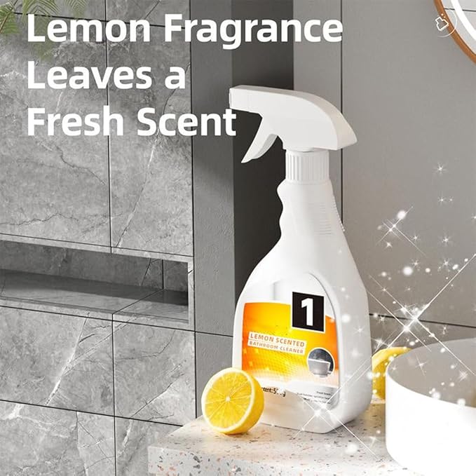 Lemon-Scented Bathroom Cleaner SprayDaily Household Powerful CleanerBubbles Spray for Tile Bathtub Glass &amp Wall (2PCS)