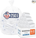 DELXO 30-33 Gallon Trash Bags 250 Count Heavy Duty Large Clear Garbage Bags Thick Durable and Puncture-Resistant Plastic Bags for Kitchens Yards &amp Offices Made in USA