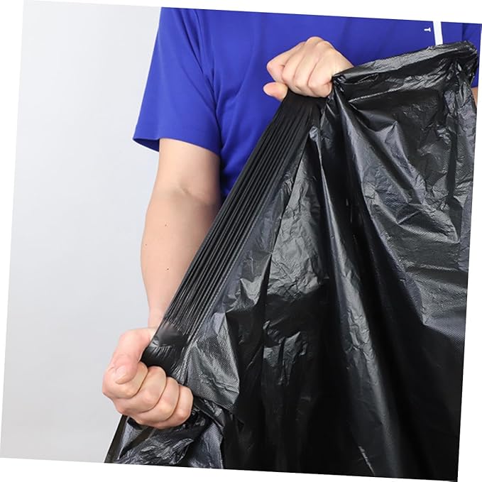 50pcs Large Black Garbage Bags 80x100cm Heavy Duty Trash Bags for 100l Bins Commercial Kitchen Gardening Outdoor Waste Disposal