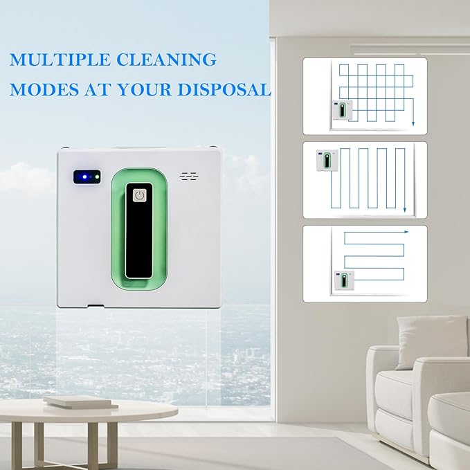 Window Cleaning Robot with Ultra-Thin 5600PA Auto Dual Two-Way Water Jet Model Glass Cleaning Automatic Smart Robot Cleaner Window Vacuum Cleaner Tiles/Class Door Indoor