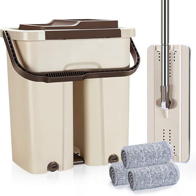 Water Elution 2 in 1 Mop Bucket Cloth 360 Degree Flat Simple Ground Brick