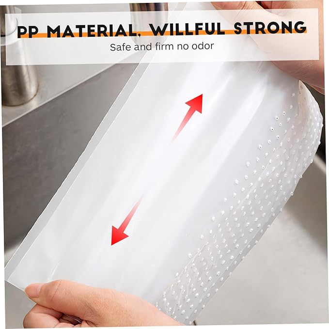 150 Pcs Transparent Hollow Trash Bags for Kitchen Bathroom Bedroom Upright Home Garbage Bags with Food Soup Filtering Durable Waste Liners for Daily Use