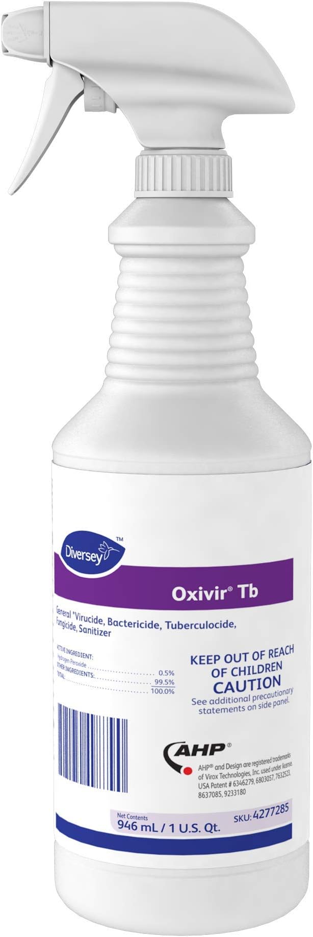 Diversey - Oxivir Tb Ready-To-Use Disinfectant Cleaner (4277285) - 32 Oz (Pack of 2 Bottles + 2 Spray Triggers)