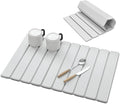 Stone Drying Mat for Kitchen Counter White 24×16 Collapsible Fast Drying Dish Mats Diatomaceous Earth Water Absorbing Mat for Dishes Bottles Cups