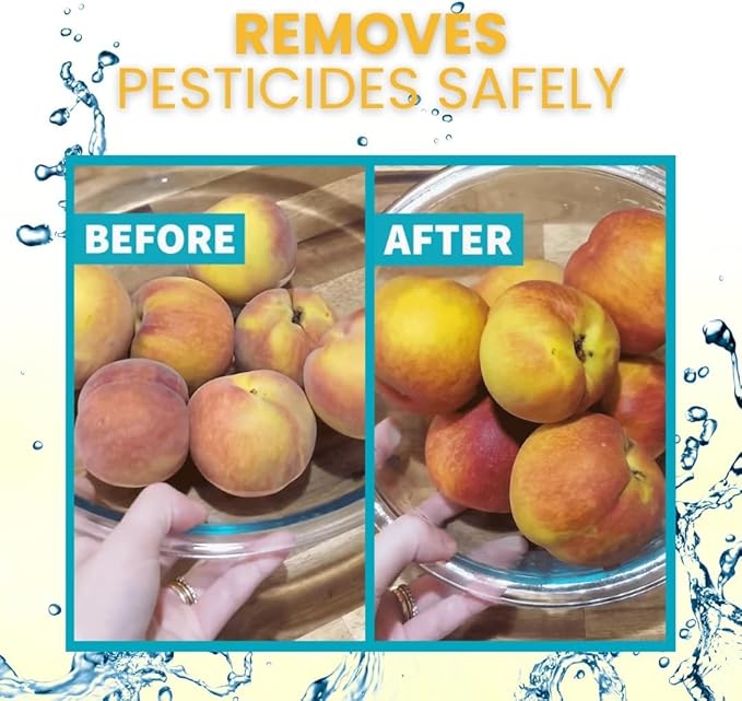 Truly Free Fruit and Vegetable Wash Refills | Veggie Wash Removes 99% Dirt &amp Wax | Plant-Based Produce Cleaner Spray | No Aftertaste Made in USA | Fragrance-Free 16oz (Pack of 3)
