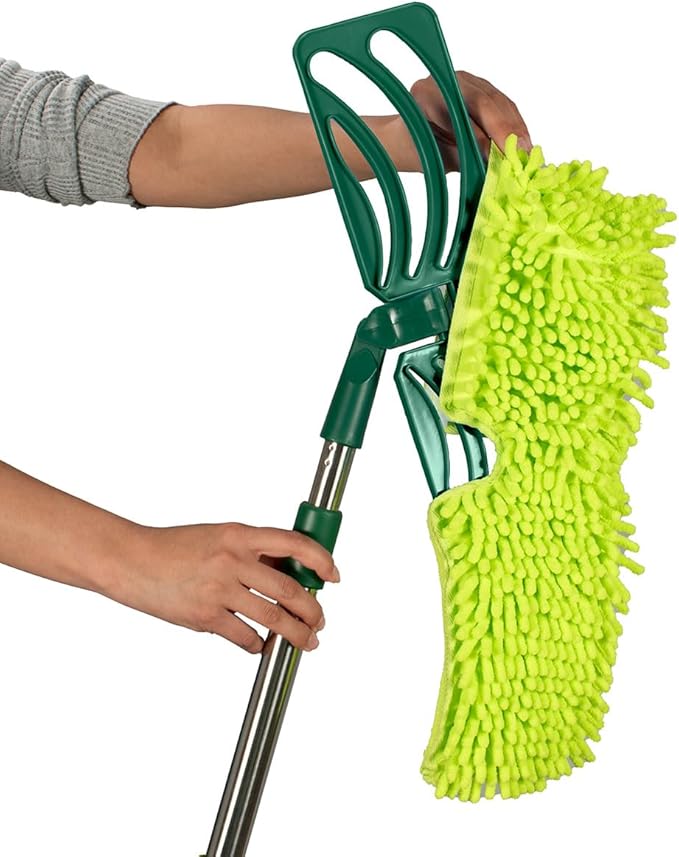 Pine-Sol Telescopic Microfiber Dry/Wet Mop – Dust Mopping for Cleaning Hardwood Floors Tile Laminate | Swivel Sweeper with Washable Pad and Extendable Metal Handle