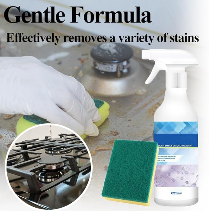 LINGYUE Multi-Effect Degreasing &amp Stain Removal Agent Heavy Duty Degreaser Spray for Kitchen Oil Remover 300ml Plant-Based All-Purpose Cleaner for Oven Stove &amp Range Hood (2PCS)