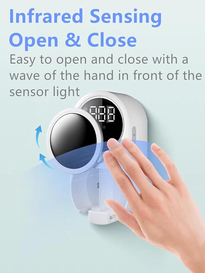 Toothbrush Cleaner &amp Toothbrush Holder Cleaning and Air Drying LED Smart Screen Rechargeable Wall Mount Toothbrush Holder for Bathrooms
