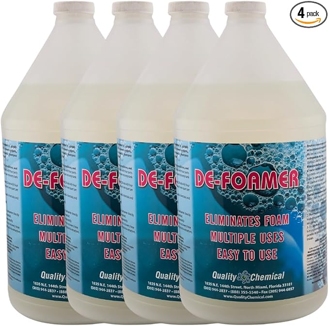 Quality Chemical Defoamer - Instantly removes foam from Hot Tubs or Cleaning Equipment - 128 oz (Pack of 4)